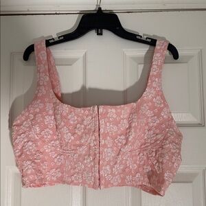 Wild Fable Pink Floral Crop Top - size XL